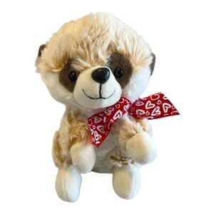 Kellytoy Tan and White Stuffed Animal with Red Bow